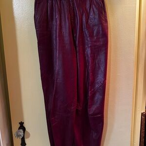 Vintage Bagatelle Burgundy Leather Pants